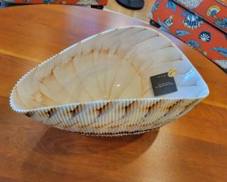 Murano Fornace Ferro Art Glass Sea Shell Bowl.