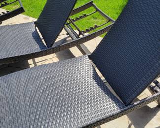 Faux Rattan Patio Pool Loungers.
