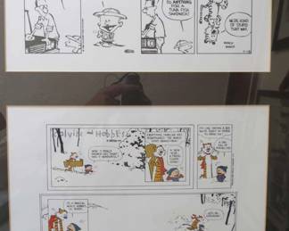 Framed 1st & last Calvin and Hobbes