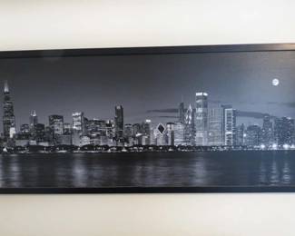 Framed Chicago Print on Caves 50 X 21