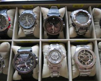 Collection of Wristwatches include Casio (G-Shock), Harley-Davidson, and Fossil....