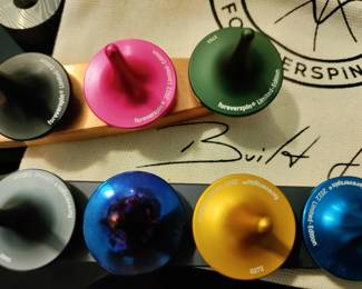 Limited edition & Mystery World Famous Foreverspin Spinning Tops Set With Dock