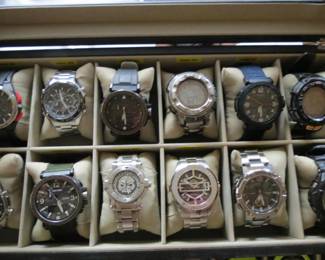Collection of Wristwatches include Casio (G-Shock), Harley-Davidson, and Fossil....
