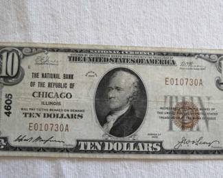 1929 $10 Federal Reserve Bank Note – From Chicago, Illinois