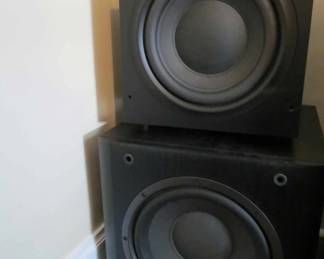 on the bottom is a Bowers and Wilkins B&W ASW600 10” Subwoofer