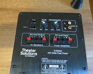 Theater Solutions SUB8S 250 Watt Surround Sound HD Home Theater