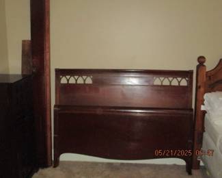 Antique headboard with footboard and side rails