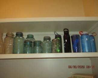 Old blue canning jars