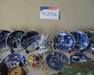 Plates from Norway (boxes under table)