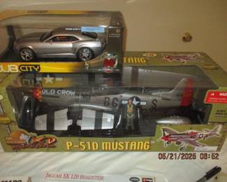 Model car kits and P-510 Mustang plane