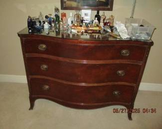 Matching Bow front dresser with mirror