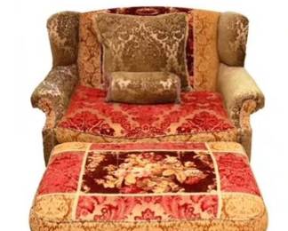Large Oversize Chair, Ottoman And Pillows - Designed Exclusively For Domain Home Fashions