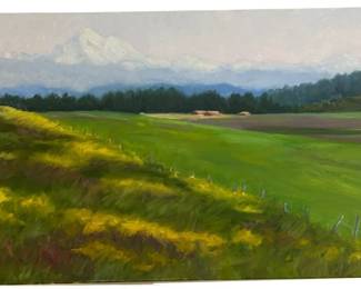 Farmland In Mountains Painting By Britt Bair