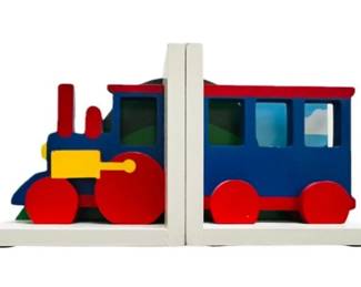 Train Wooden Bookends