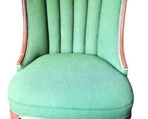 Vintage French Channel Back Lounge Chair - Original Fabric (2 in auction)