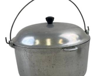 Vintage Majestic Cookware Aluminum Dutch Oven Kettle With Lid 8 Quart W/Handle