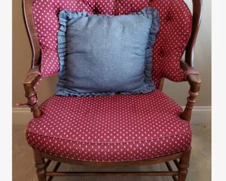 Vintage Wide Back Chair w/ Cushions