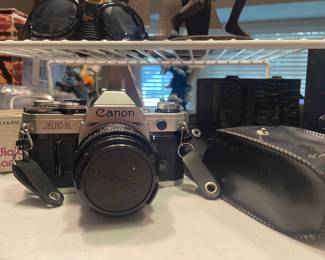 Vintage canon camera with extra lens