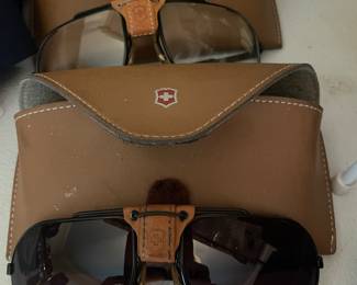 Swiss Army leather sunglasses