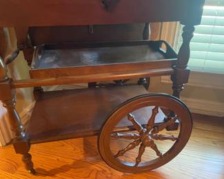 Vintage wooden beverage cart