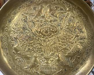 Vintage molded brass plate 8-1/2”