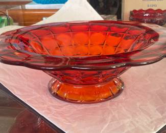 12” x 3-3/4” Large Amberina Bowl