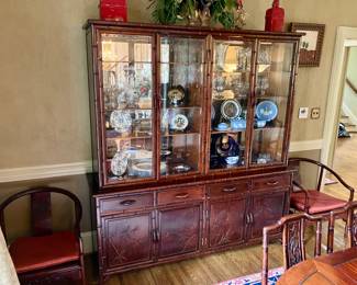Matching rosewood breakfront cabinet
