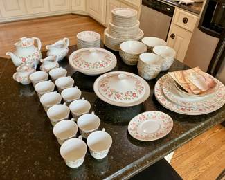 Set of Royal Daulton “Woodland Rose” china