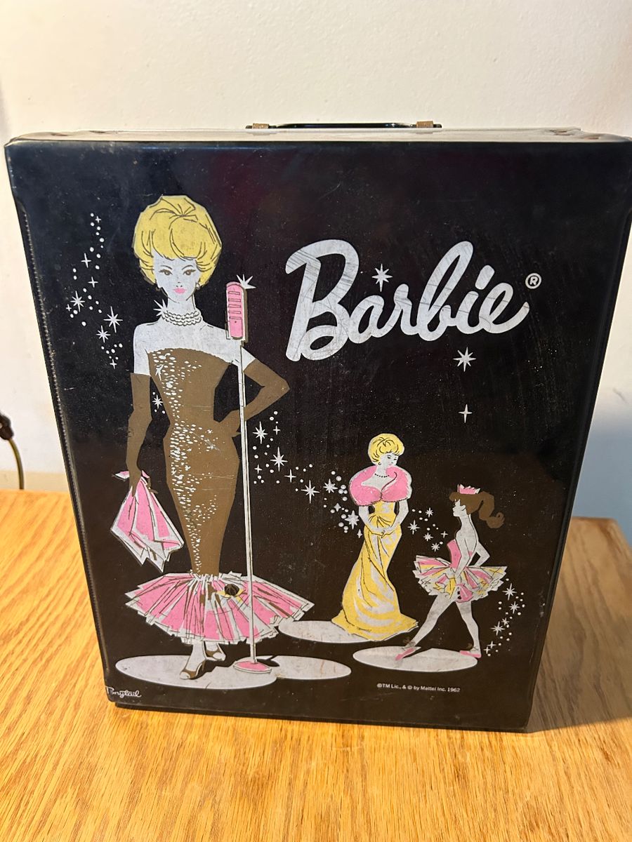 Vintage 1960s Black Vinyl Barbie Doll Case