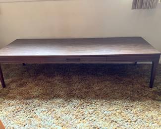Mersman step end tables and coffee table with drawer