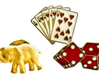 Enamel & Gold Tone Lapel Pins
