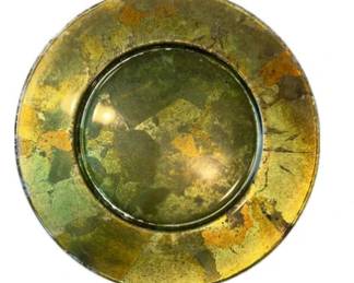 Decorative Glass 12" Iridescent Design Serving Plate Charger