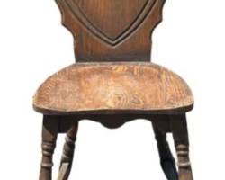 Tyrolean Swiss Mountain Style Heart Shaped Oak Chair