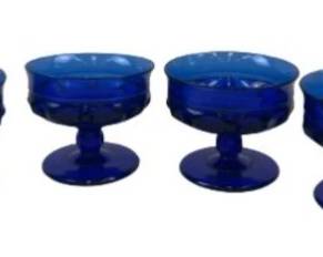 1960s Cobalt Indiana Glass Dessert Dishes