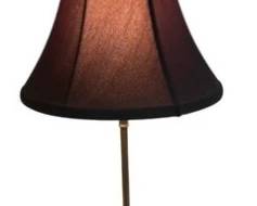Small Brass Table Lamp With Brass/marble Base And Brown Shade