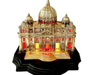 Vintage Model Of St Peters Basilica At The Vatican - Lights Up!