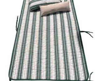 Hatteras Reversible OutdoorHammock Pad Green Stripe/Blue: Weather-Resistant