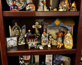 Jim Shore Nativity, Angel with Nativity, Willow Tree Holy Family, Sarah's Attic Snowman
