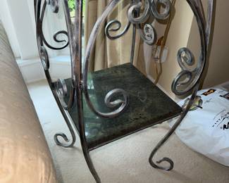 Stone and Metal Side Tables