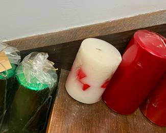 Many pillar and other candles available.