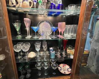 Stunning glassware!! Lighted china cabinet also for sale.