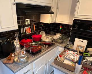 Pots, pans and cookware.