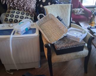 Portable Mini Washing Machine
Chair, baskets etc
