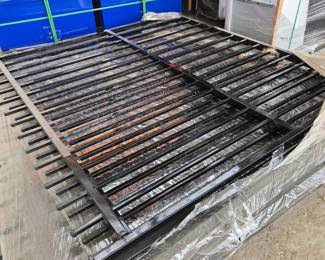 14ft Set of Gate Panel Black Powder Coated Iron | Each Pannel 7ft | Plain Gates