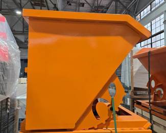 Unused 2023 Greatbear Self Dumping 1 Cubic Yard Hopper Equipment Attachment.Details:forklift pockets. | Orange