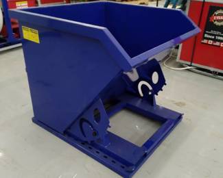 Unused 2024 Greatbear Self Dumping 1 Cubic Yard Hopper Equipment Attachment.Details:forklift pockets.| Blue