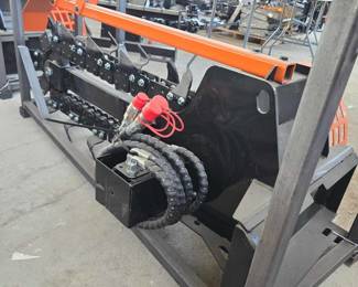 Unused MINI Skid Steer Hydraulic Trencher Attachment with Chain Drive System