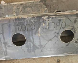 Unused Steel Mounting Plate with Dual Circular Cutouts | Dingo Plate