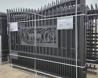 Unused 20ft "Deer" Metal Farm Driveway Gate