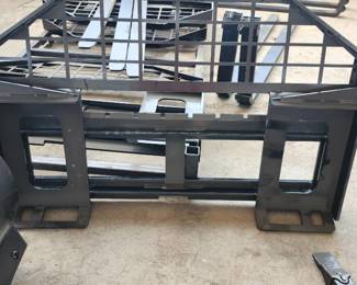 Unused Skid Steer Forklift Fork Extensions with Mounting Frame
